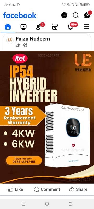 6Kw hybrid Inverter itel 0