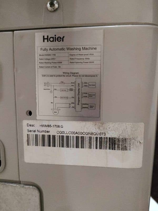 Haier Fully Automatic Washing machine 3