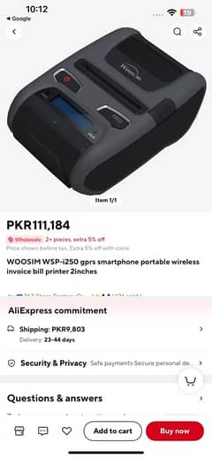 woosim wsp i 250 gprs smartphone phone wireless invoice bill printer