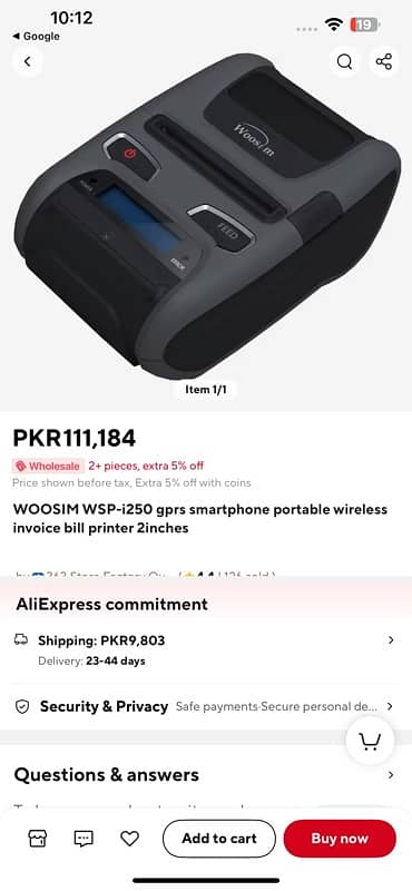 woosim smartphone wireless invoice bill printer WhatsApp 03198614614 0