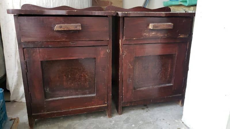 Wooden Double Bed with side tables 5