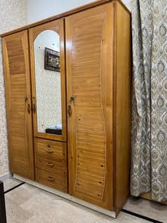 Spacious 3 door wooden cupboard for sale - Good condition