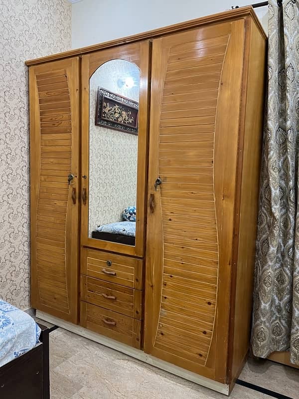 Spacious 3 door wooden cupboard for sale - Good condition 1