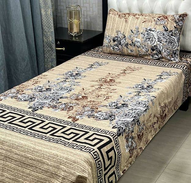 2 Pcs Crystal Cotton Printed Single Bedsheet | Free Delivery 0