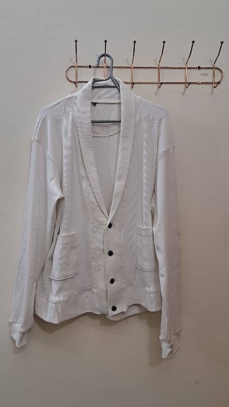 ELEGANT OLD MONEY WHITE MEN CARDIGAN/COAT 1