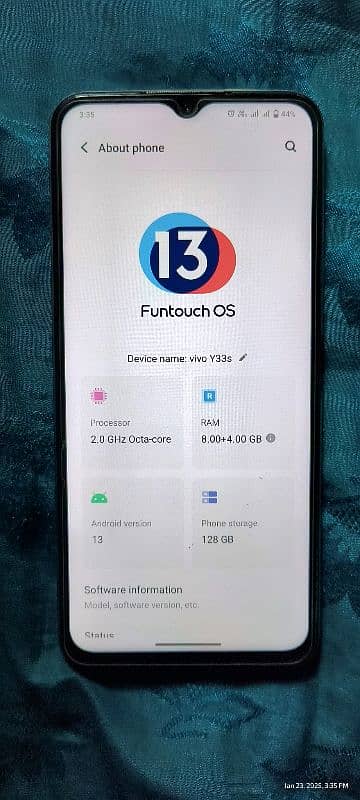 vivo y 33s 8+4.128 1