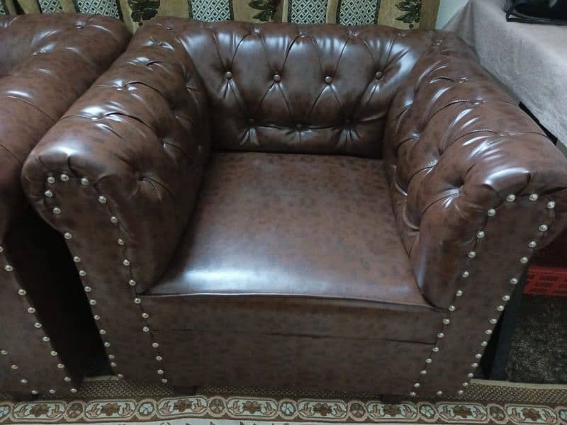 7 Seater Leather Sofa Set 4