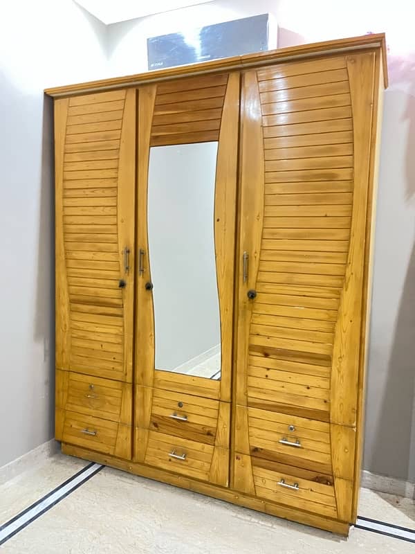 3-Door Wooden Cupboard - Good Condition 0