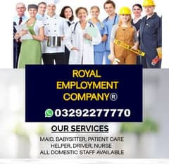 House maids , Nurse , Baby Sitter , Chef , Cook , Patient Care ,Driver