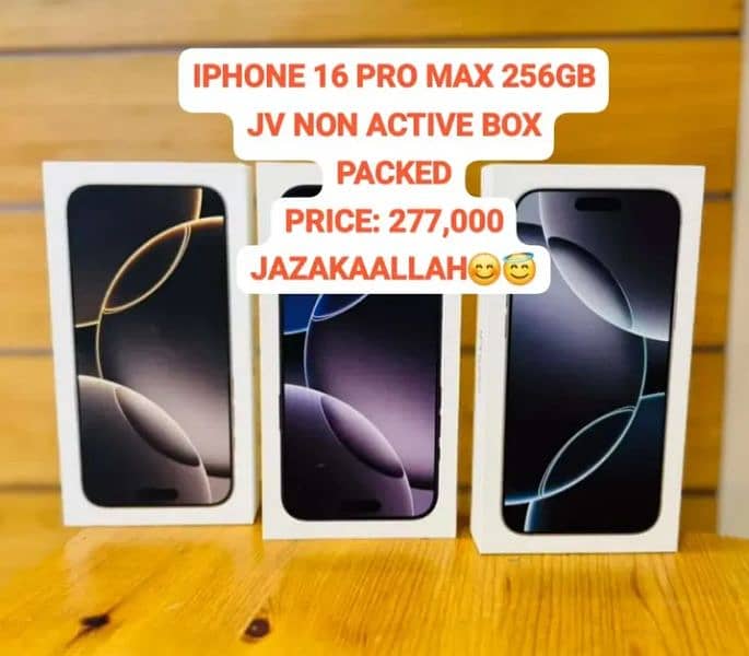 IPHONE 16 PRO AND 16 PRO MAX JV NON ACTIVE BOX PACK AVAILABLE 1