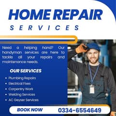 Electrician |  Plumber | Carpenter | Welder |Painter AC geyser service