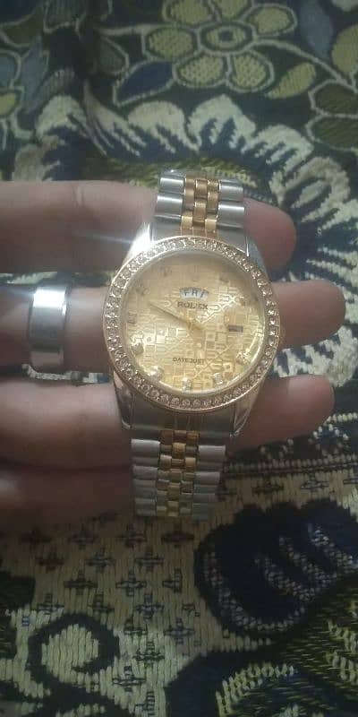 Rolex Watch | Luxury Golden Diamond Wedding Watch 9