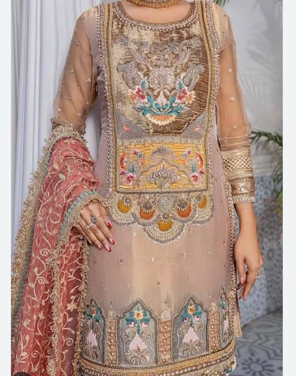 khuda baksh full heavy hand embroided dress 4