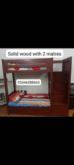 solid wood with 2 matress