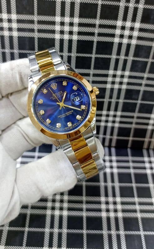 blue dial diamond watch 0