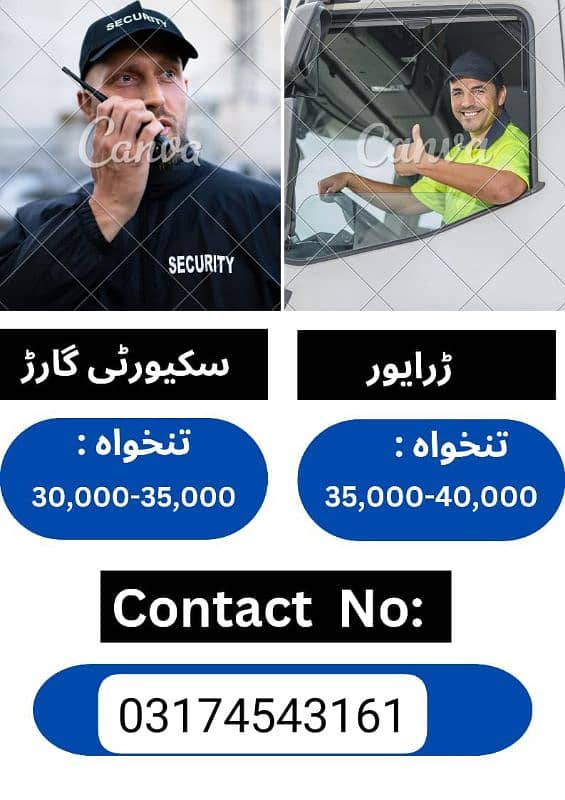 Security guard and Driver jobs available 0