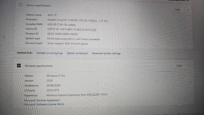 Lenovo L380 8th Gen i3 8GB Ram SSD 180 GB Touch 3