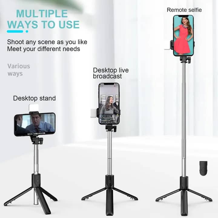 Best 4 in 1 Wireless Selfie Stick R1S Tripod with Bluetooth remote 7