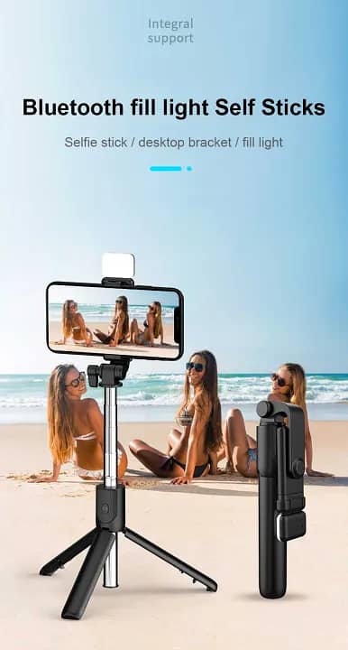 Best 4 in 1 Wireless Selfie Stick R1S Tripod with Bluetooth remote 10