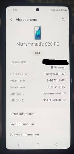 Samsung Galaxy S20 Fe 5g