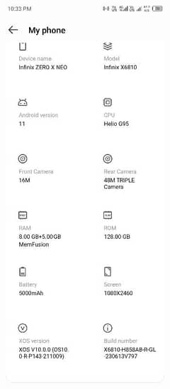 infinix zero x neo 8+5gb 128gb only exchange