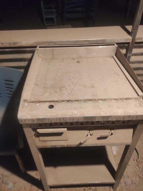 1 Industrial Grade Hot Plate and 1 Tawa with Stand and Burner 0