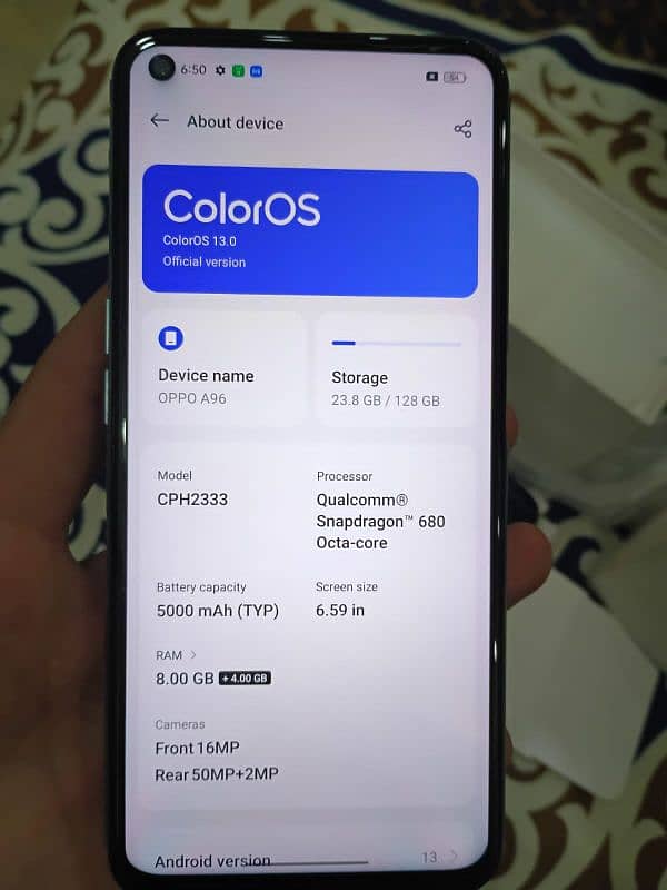 Oppo a96 (8+8gb 128gb) urgent sale 6