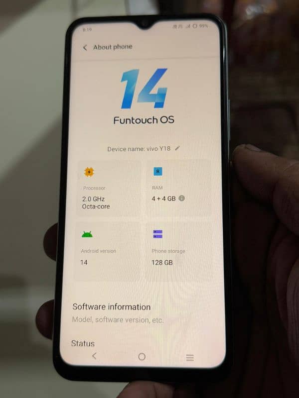 vivo y18 4+4 128 5 month waranty 0