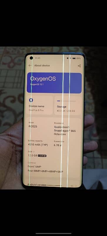 OnePlus 8 pro 10/9.8 condition All ok just line issue 4rgr k 2500 alg 1