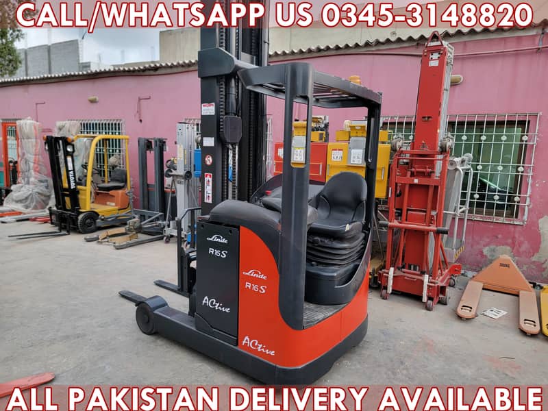 Linde R16SHD-12 Battery Operated Electric Reach Truck Lifter Forklift 0