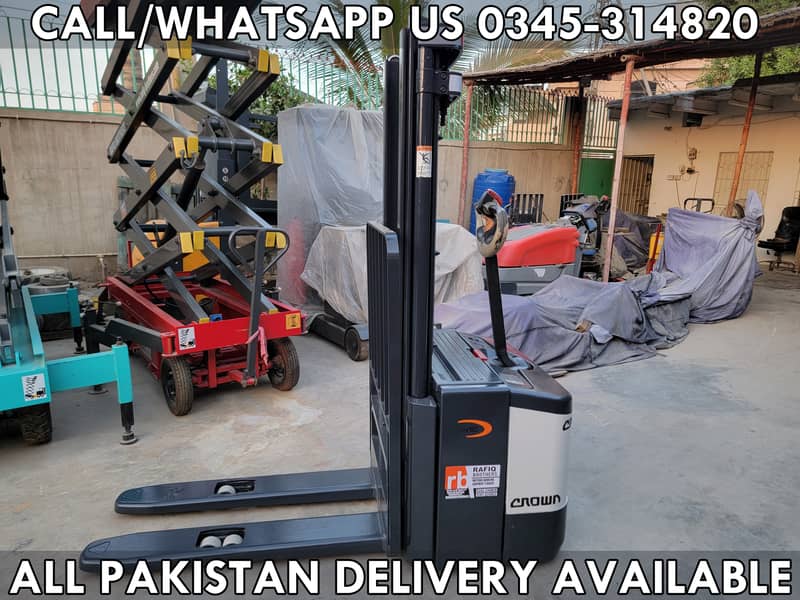 CROWN 1200 Kg Fully Electric Stacker Lifter Forklift for Sale in KHI 1