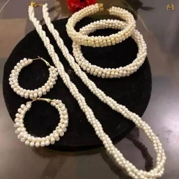 Multi Layered Pearl Stone Artifical Jewellery 5 Pcs set 2