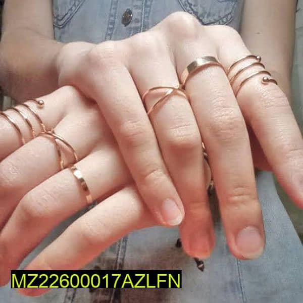 6Pcs Golden Ring Set 0