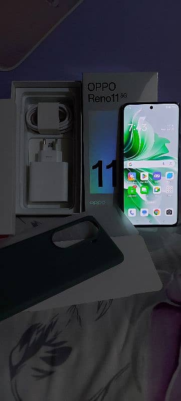 Oppo reno 11 5G full warranty just box open wave green color 12/256GB 2