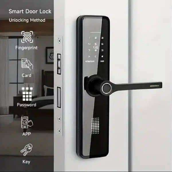 smart fingerprint handle security electric door lock apartment 1