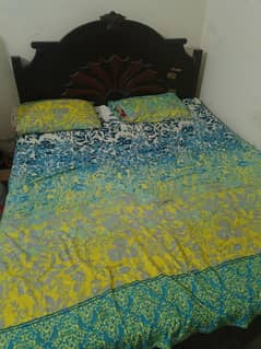 wood bed with matress