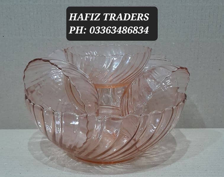 Jug Glass Set , Cup & Saucer Set , Fruit Bowl set ( made in france) 2