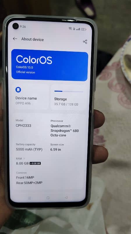 32000 oppo A96 for sale 8/128 gb 0