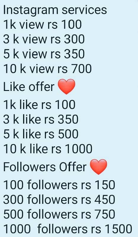 bilkul low price me  all social media ki sarvice mjood he 1