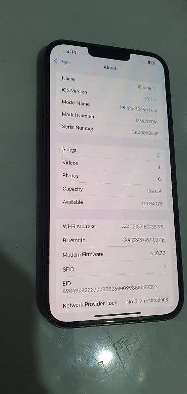 13 pro max 128gb NON PTA 88% Battry health 2