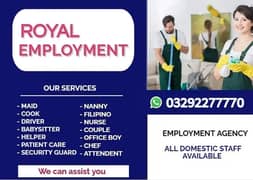 House maids , Maids , Baby Sitter , Chef , Cook , Patient Care ,Driver