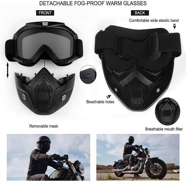 Half Face Motercycle Helmets & Dust proof Glasses ( Stylish & Trendy) 16