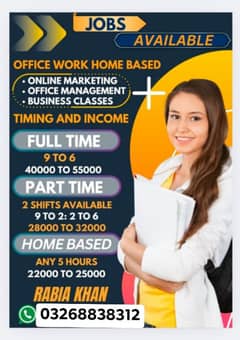 part time full time office work home base staff required urgent