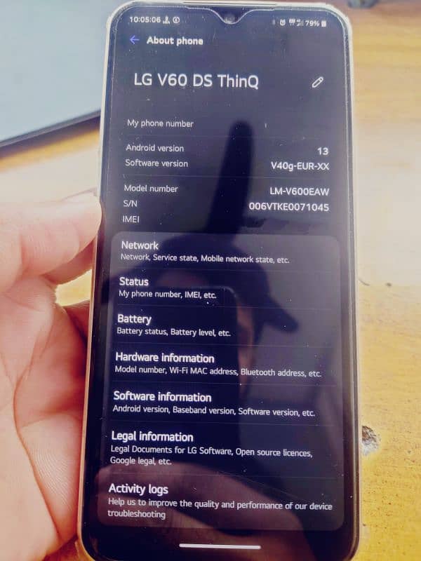 LG v60 Dual SIM with charger 2