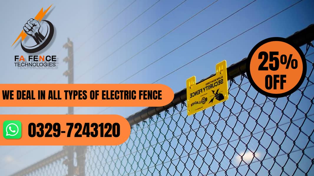 Electric fence , home security fence , wire fence , fence 0