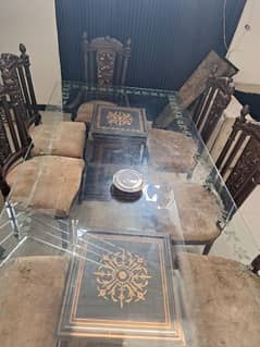 dinning table chinioti full size with glass top 8 chairs