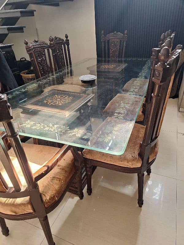 dinning table chinioti full size with glass top 8 chairs 1