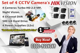 4 CCTV Cameras Set In DHA (HIK Vision)