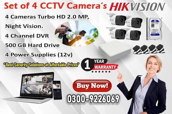 4 CCTV Cameras Set In DHA (HIK Vision) 0