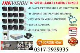 16 CCTV Cameras Bundle Brand HIKVision